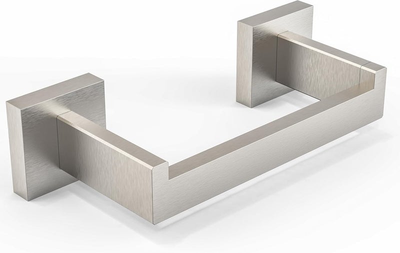 BATHDANCE Brushed Nickel Toilet Paper Holder Wall Mount, Square Stainless Steel Rustproof Double Post Pivoting Tissue Roll Holder for Bathroom, Commercial Toilet Paper Dispenser, Sliver - Image 1